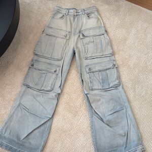 Zara Light Blue Flare & Wide Leg Jeans